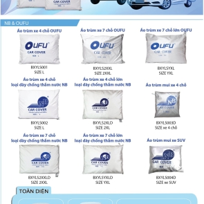 ÁO TRÙM XE CÁC LOẠI CHỐNG NƯỚC CHỐNG BỤI 2 LỚP - 3 LỚP DÀY, MỎNG