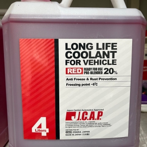 Nước làm mát động cơ Ô tô Jcap-Nhật Bản Can 4L Màu Đỏ 20%